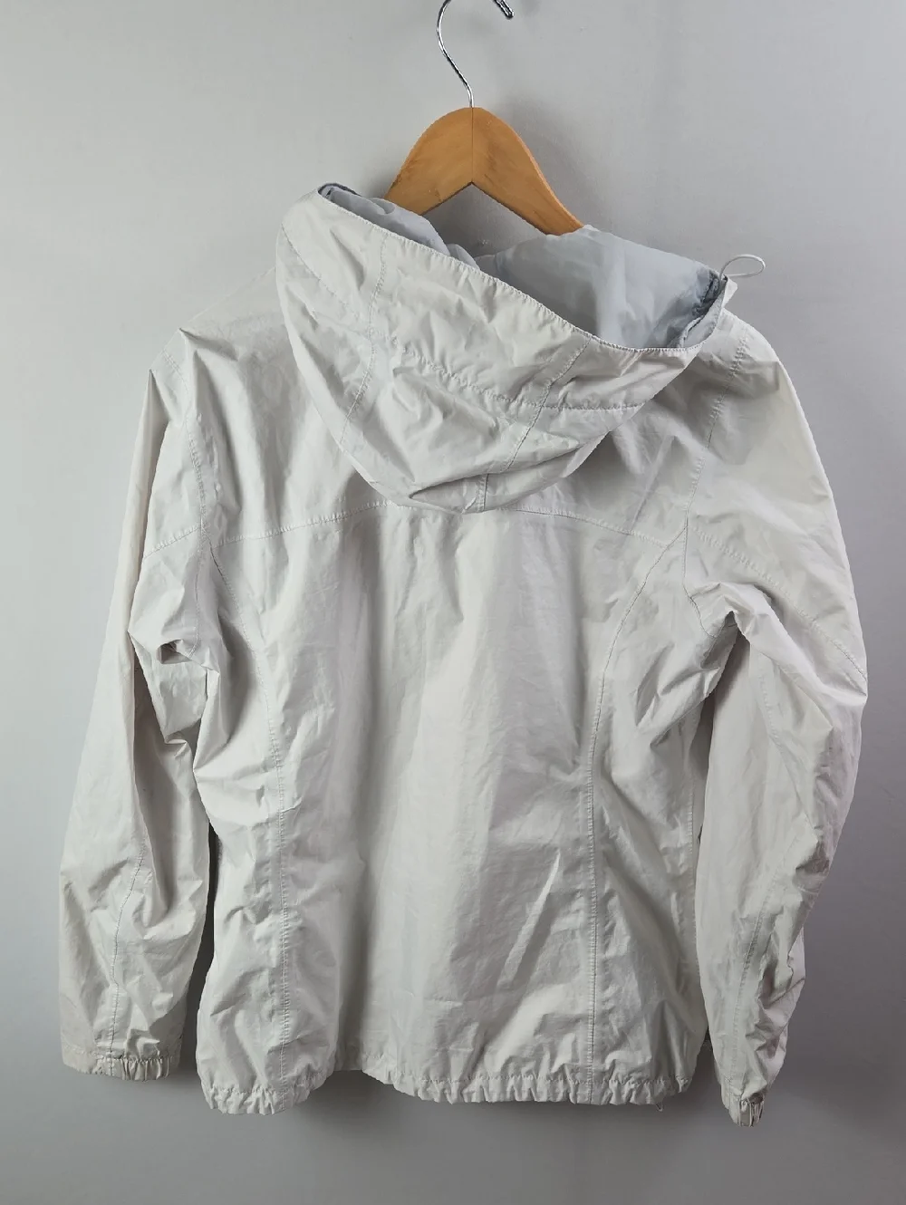 Columbia Arcadia II Kadın White Hooded Rain Jacket Sz M Hiking Adventure Outdoor